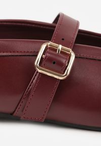 Renee - Bordowe Balerinki Vices w Stylu Mary Jane z Klamerką i Skórzaną Wkładką Dimaline. Okazja: na co dzień, na imprezę. Zapięcie: klamry. Kolor: czerwony. Materiał: skóra. Styl: casual, elegancki #4