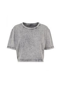 BUILD YOUR BRAND - Koszulka Damska Acid Wash Crop T-shirt. Kolor: wielokolorowy, czarny, szary