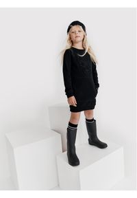 Reima Sukienka dzianinowa Villikko 5200112A Czarny Regular Fit. Kolor: czarny. Materiał: bawełna