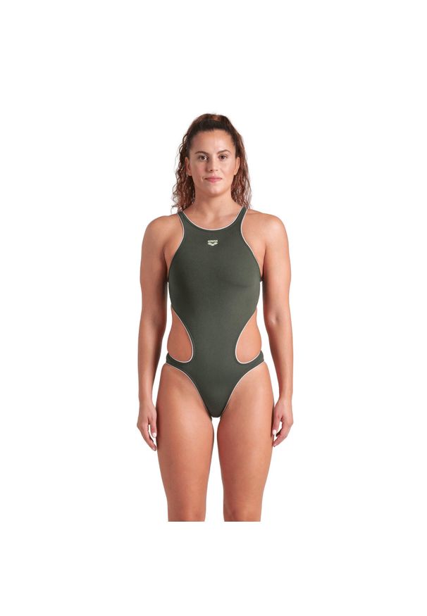 Damski kostium kąpielowy 1-częściowy Arena One Next. Kolor: wielokolorowy, biały, zielony