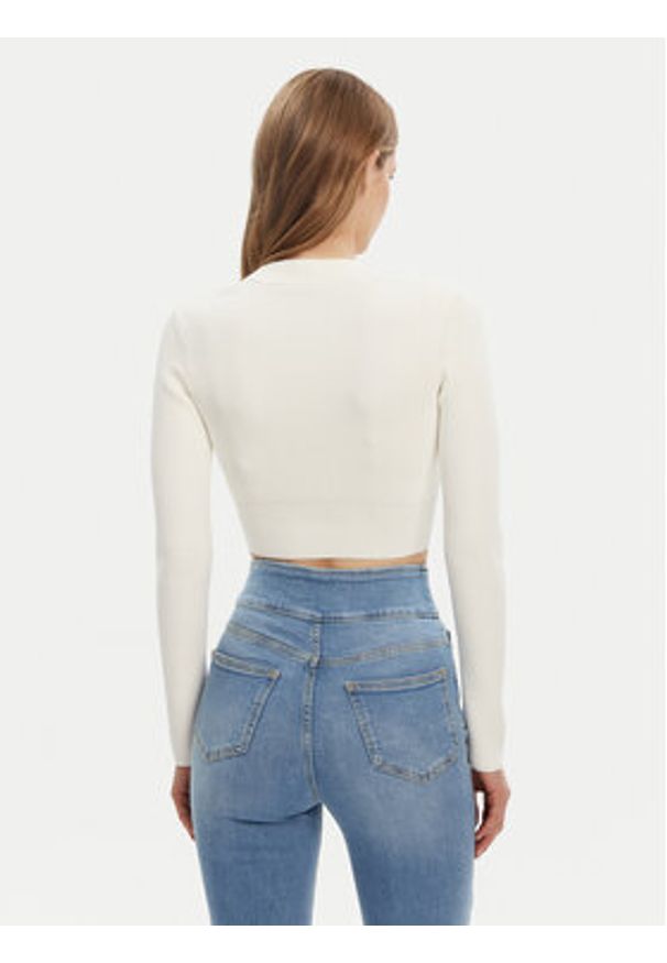 Elisabetta Franchi Kardigan MK53S51E2 Écru Regular Fit. Materiał: wiskoza