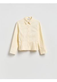 Reserved - Koszula z zakładkami - jasnożółty. Kolor: żółty. Materiał: tkanina, bawełna #1