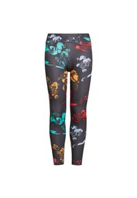 Legginsy sportowe dla dzieci Adidas Disney Comfy Princesses Tight. Kolor: wielokolorowy. Materiał: poliester, elastan. Wzór: motyw z bajki