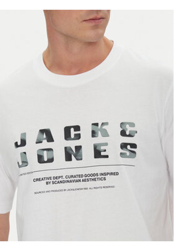 Jack & Jones - Jack&Jones T-Shirt Recharge 12274716 Biały Relaxed Fit. Kolor: biały. Materiał: bawełna