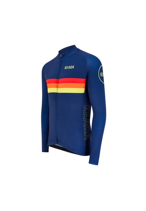 KEADA SPORTS - Męska koszulka kolarska z długim rękawem – Sunrise. Kolor: niebieski. Długość rękawa: długi rękaw. Długość: długie. Sport: kolarstwo