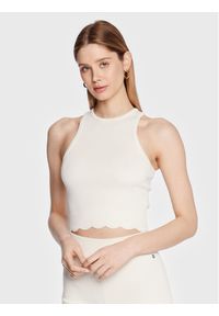 Guess Top Ada W3GZ00 Z2Z80 Écru Regular Fit. Materiał: wiskoza, syntetyk
