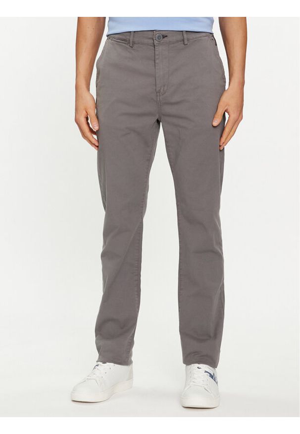 Napapijri Chinosy Puyo NP0A4H1F Szary Slim Fit. Kolor: szary. Materiał: bawełna