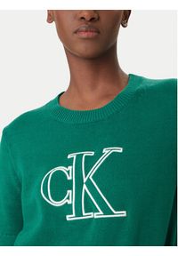 Calvin Klein Jeans Sweter LV047F356G Zielony Regular Fit. Kolor: zielony. Materiał: bawełna #5