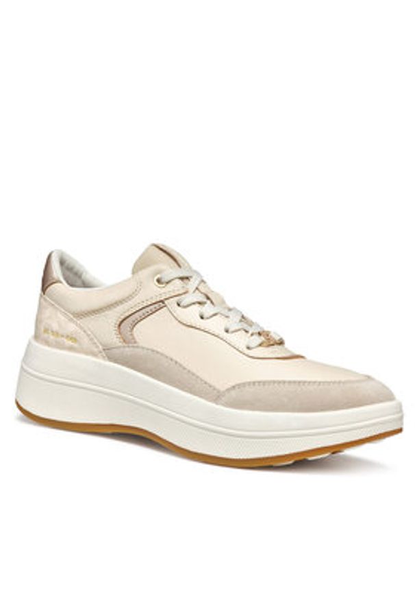 Geox Sneakersy D Spherica ECUB-3 D46WTD 08504 C1122 Écru. Materiał: skóra