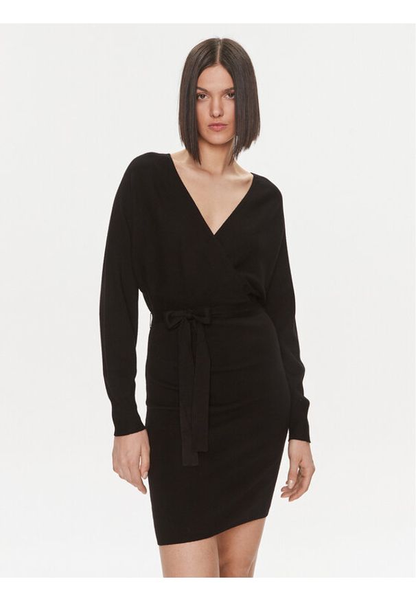 Liu Jo Sukienka dzianinowa 5F3031 MS49I Czarny Slim Fit. Kolor: czarny. Materiał: wiskoza