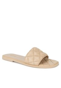 Badura Klapki HAPPY-08W3-086 Beżowy. Kolor: beżowy. Materiał: skóra #4