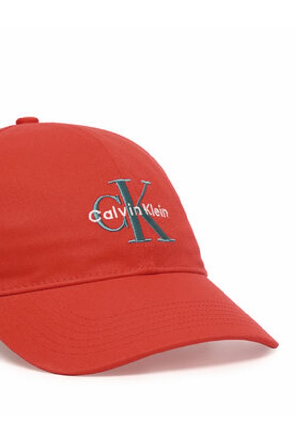 Calvin Klein Czapka z daszkiem Monologo Embroidery Baseball Cap LV04G5004G Pomarańczowy. Kolor: pomarańczowy. Materiał: bawełna