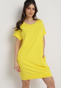 Born2be - Żółta Pudełkowa Sukienka T-shirtowa o Krótkim Kroju Orlella. Kolor: żółty. Sezon: lato