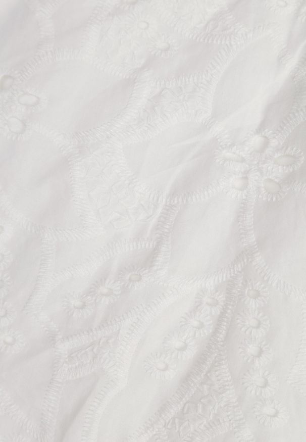 Born2be - Biała Bluzka Bawełniana z Ażurowymi Wycięciami Ryrlea. Okazja: na co dzień. Kolor: biały. Materiał: bawełna. Długość: długie. Wzór: ażurowy. Styl: klasyczny, casual