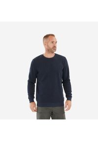 quechua - Sweter turystyczny męski Quechua NH150. Kolor: niebieski. Materiał: polar, tkanina, elastan, dzianina, prążkowany, materiał, poliester