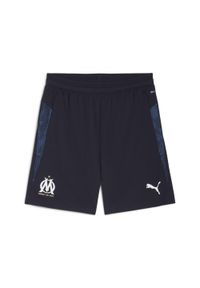 Puma - Męskie szorty treningowe Olympique Marsylia PUMA New Navy White Blue. Kolor: niebieski, wielokolorowy, biały. Sport: piłka nożna