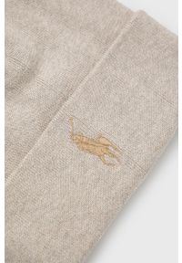 Polo Ralph Lauren czapka bawełniana kolor beżowy z cienkiej dzianiny bawełniana. Kolor: beżowy. Materiał: bawełna, dzianina #3