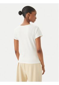 TOMMY HILFIGER - Tommy Hilfiger T-Shirt WW0WW48710 Kremowy Slim Fit. Kolor: kremowy. Materiał: bawełna #4