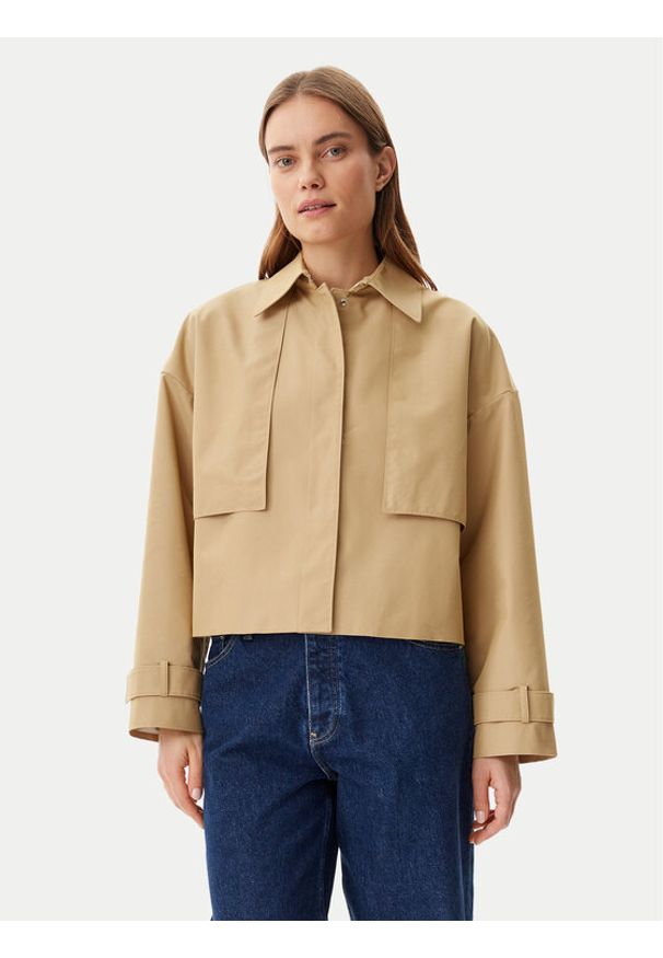 Calvin Klein Kurtka przejściowa K20K208379 Beżowy Relaxed Fit. Kolor: beżowy. Materiał: syntetyk