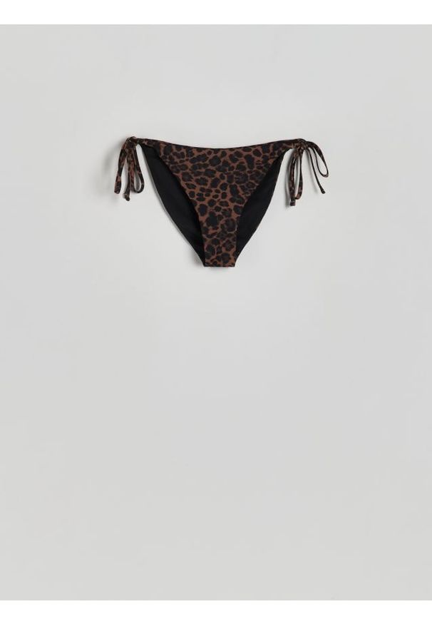 Reserved - Dół od bikini - brązowy. Kolor: brązowy. Materiał: materiał