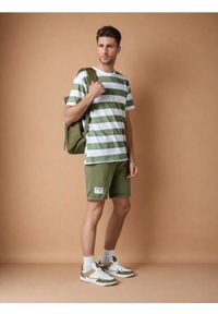 Sinsay - Szorty dresowe - zielony. Kolor: zielony. Materiał: dresówka. Wzór: aplikacja