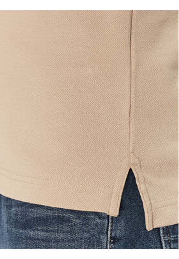 TOMMY HILFIGER - Tommy Hilfiger Polo Seasonal MW0MW39993 Beżowy Slim Fit. Typ kołnierza: polo. Kolor: beżowy. Materiał: bawełna