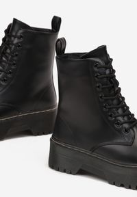 Born2be - Czarne Botki Workery na Platformie Phorique. Kolor: czarny. Obcas: na platformie