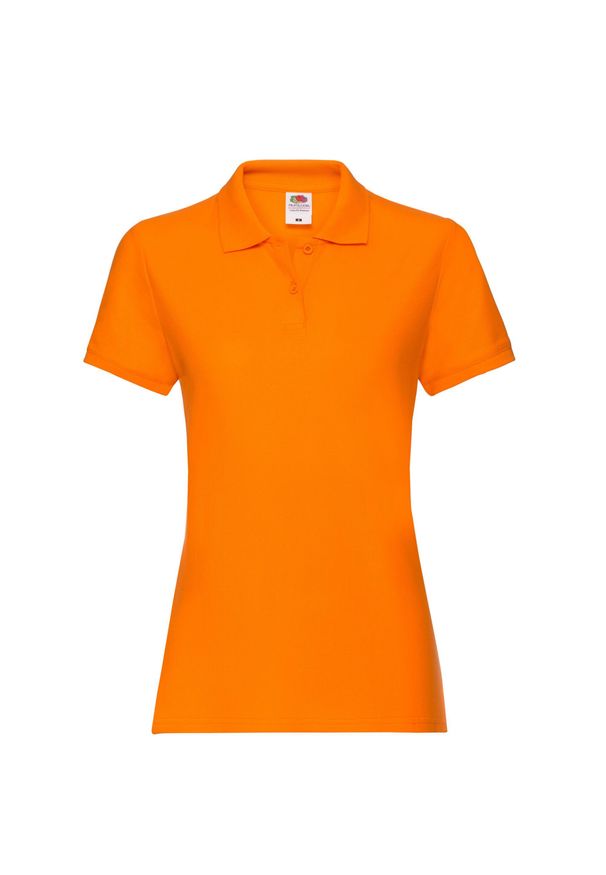 FRUIT OF THE LOOM - Damska Koszulka Polo Premium. Typ kołnierza: polo. Kolor: żółty, wielokolorowy, pomarańczowy
