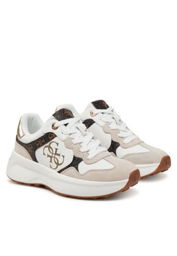 Guess Sneakersy FLPLUC PEL12 Biały. Kolor: biały. Materiał: skóra