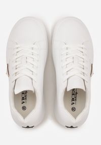 Renee - Białe Chunky Sneakersy VICES na Platformie z Ozdobą w Kształcie Gwiazdki Anatale. Okazja: na co dzień. Kolor: biały. Wzór: aplikacja. Obcas: na platformie #7