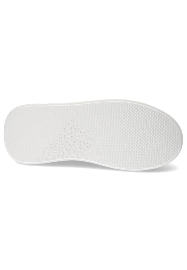 DAMISS - Białe Sneakersy Damiss Modne Skórzane Buty. Okazja: na spacer. Kolor: biały. Materiał: skóra. Szerokość cholewki: normalna. Wzór: aplikacja, jednolity, kolorowy