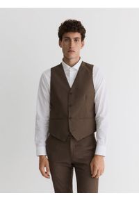 Reserved - Kamizelka z wełną - brązowy. Kolor: brązowy. Materiał: wełna #1