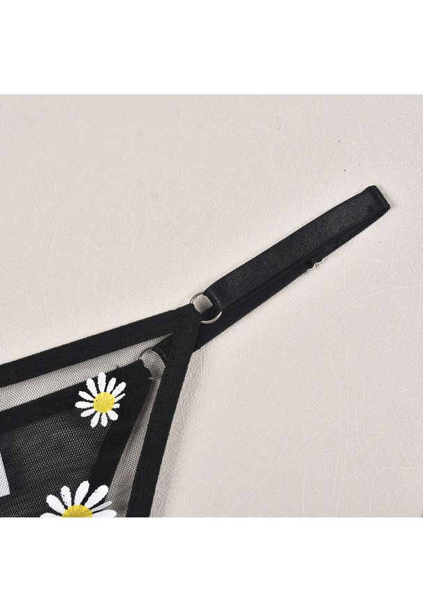 Intica - Komplet bieliźniarski z delikatnym wzorem i szerokimi ramiączkami Jeongeun. Kolor: czarny. Materiał: materiał