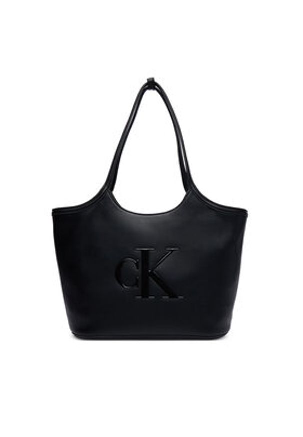 Calvin Klein Torebka Bold Ck LV04F3562G Czarny. Kolor: czarny. Materiał: skórzane