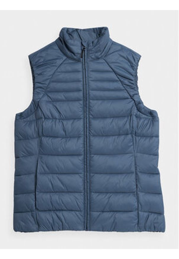 4f - 4F Bezrękawnik 4FAW23TVESF072 Niebieski Slim Fit. Kolor: niebieski. Materiał: syntetyk. Długość rękawa: bez rękawów