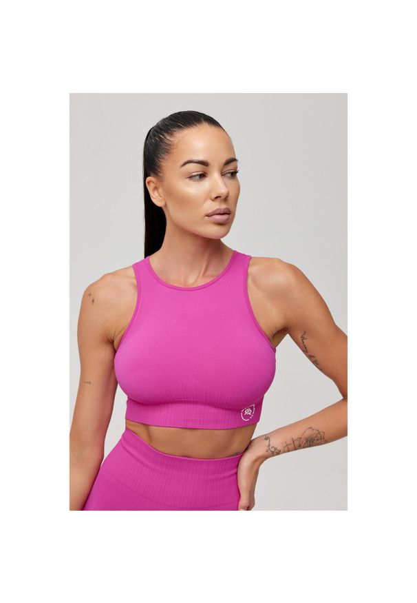 ROUGH RADICAL - Stanik sportowy fitness seamless Rough Radical Linea Sports Bra. Kolor: różowy. Sport: fitness