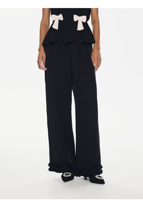 Reserved - Spodnie z wiskozy - czarny. Kolor: czarny. Materiał: wiskoza