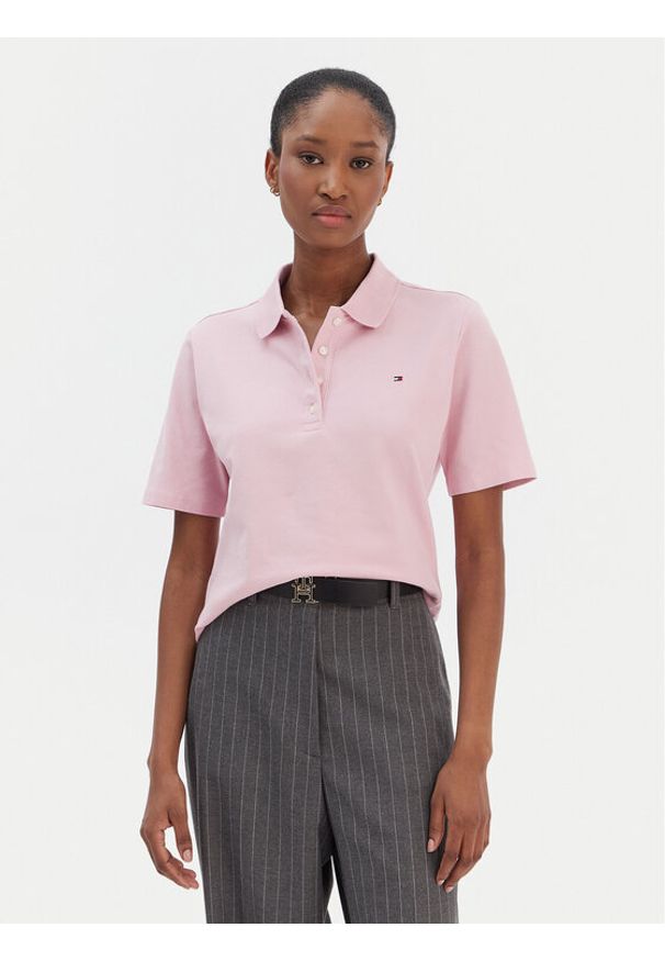 TOMMY HILFIGER - Tommy Hilfiger Polo 1985 WW0WW43224 Różowy Regular Fit. Typ kołnierza: polo. Kolor: różowy. Materiał: bawełna