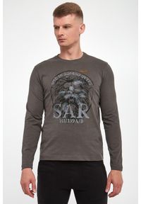 Aeronautica Militare - Longsleeve męski z nadrukiem AERONAUTICA MILITARE. Długość rękawa: długi rękaw. Wzór: nadruk