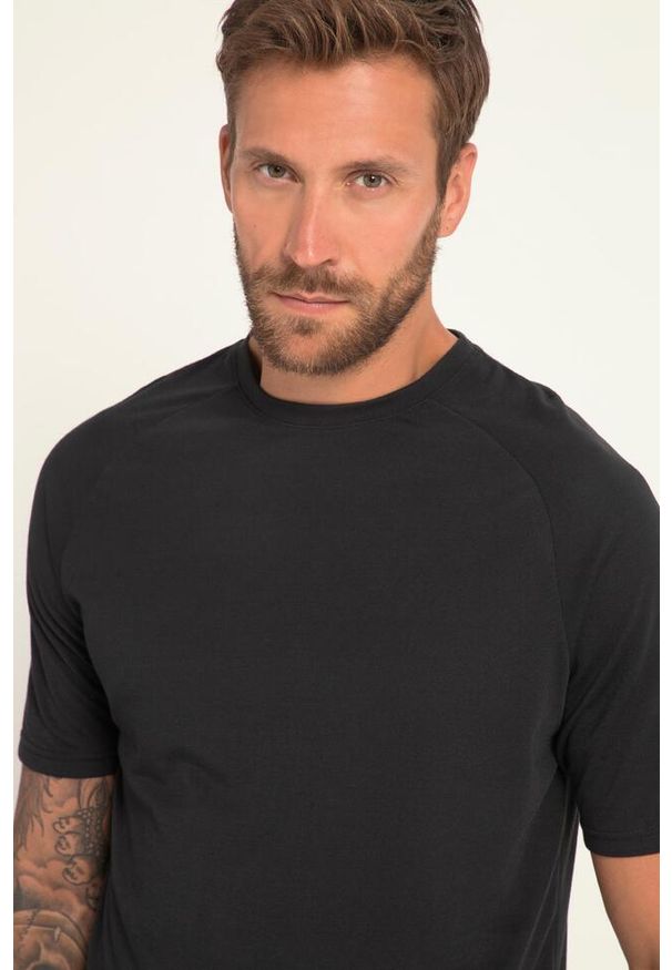 JAY-PI - Męska koszulka rowerowa odzież rowerowa okrągły dekolt rękaw 1/2. Kolekcja: plus size. Kolor: czarny. Materiał: poliester, materiał. Sport: kolarstwo