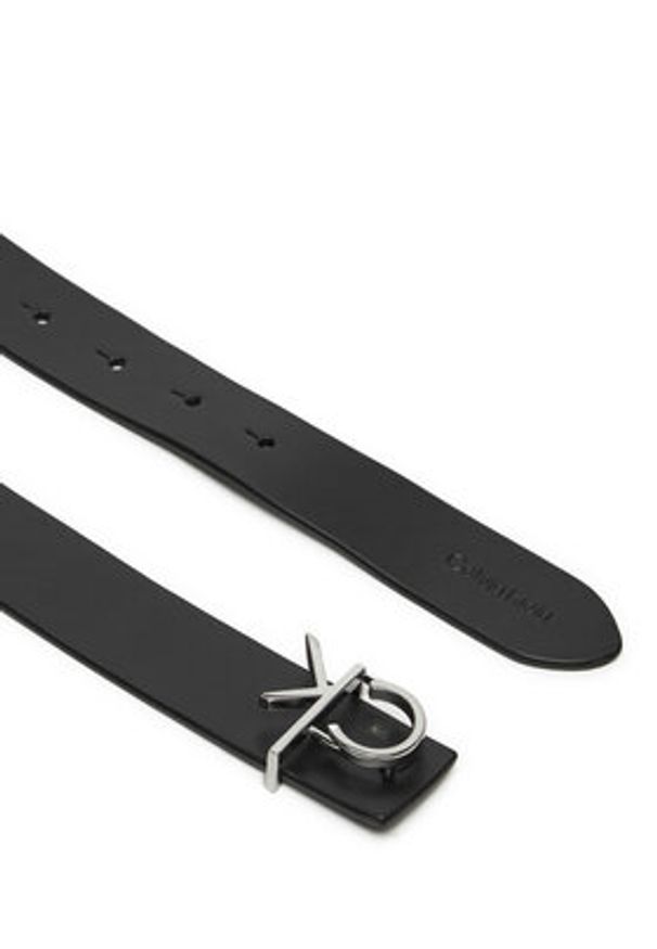 Calvin Klein Pasek Damski Ck Logo Reversible Belt 3.0 K60K613074 Czarny. Kolor: czarny. Materiał: skóra