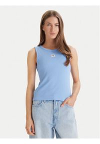 Calvin Klein Jeans Top LV047C201G Błękitny Slim Fit. Kolor: niebieski. Materiał: bawełna #1