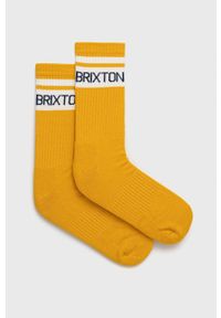Brixton Skarpetki męskie kolor żółty. Kolor: żółty #1