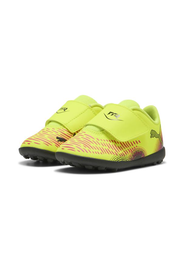 Puma - Dziecięce buty piłkarskie FUTURE 8 PLAY TT V PUMA. Zapięcie: rzepy. Kolor: czarny, różowy, wielokolorowy, żółty. Materiał: syntetyk. Szerokość cholewki: normalna. Sport: piłka nożna