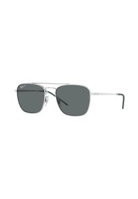 Ray-Ban okulary przeciwsłoneczne męskie kolor srebrny. Kształt: prostokątne. Kolor: srebrny #5