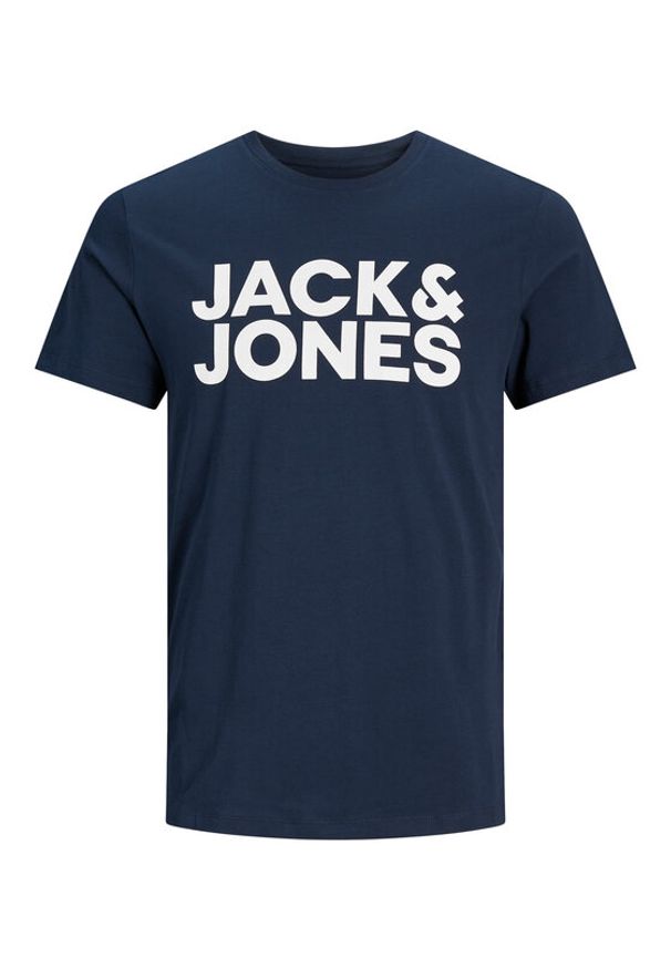 Jack & Jones T-Shirt Corp 12151955 Granatowy Slim Fit. Kolor: niebieski. Materiał: bawełna
