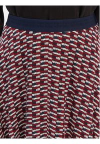 TOMMY HILFIGER - Tommy Hilfiger Spódnica trapezowa WW0WW49373 Bordowy Regular Fit. Kolor: czerwony. Materiał: wiskoza #3