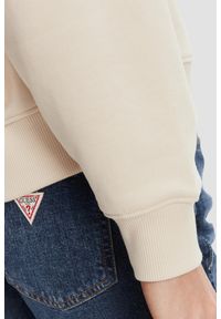 Guess - GUESS Beżowa damska bluza z cyrkoniami Rachele, Rozmiar M. Kolor: beżowy