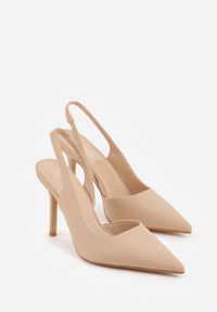 Born2be - Beżowe Sandały na Szpilce z Odkrytą Piętą Rhedeia. Okazja: na co dzień. Kolor: beżowy. Materiał: jeans. Obcas: na szpilce. Styl: casual, elegancki #4