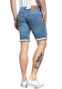 Mustang - SPODENKI MUSTANG Chicago Short DENIM BLUE 1007765 5000 312. Materiał: denim